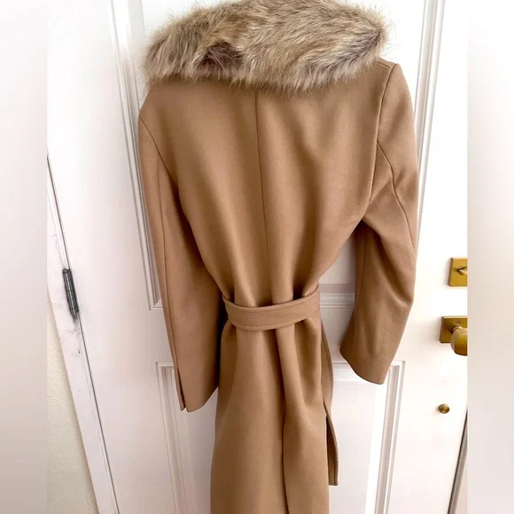 NEW w/o Tags Zara Long Wool Blend Coat Sz L - Picture 7 of 8